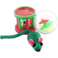 Набор игрушек д/кошек TrioL (мяч, мышь, барабан), d45 мм; 50 мм; 45 мм XW7006