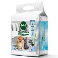 Подстилки TrioL впитывающие с угольным фильтром на липучках, 600*900 мм (12 шт)