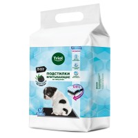 Подстилки TrioL впитывающие с угольным фильтром на липучках, 600*600 мм (12 шт)