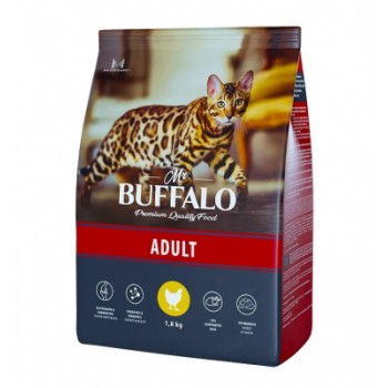 АКЦИЯ: (Скидка 20%) Mr.Buffalo Adult сухой для кошек с курицей 1,8 кг 