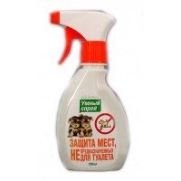 Уничтожитель пятен и запахов Умный спрей Защита мест,  для туалета собак, 200 мл 