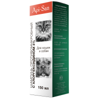 Шампунь лечебный д/кошек и собак Api-San с хлоргексидином 4%, 150 мл
