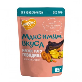 Корм для собак Мнямс пауч, мясное рагу с говядиной и морковью 