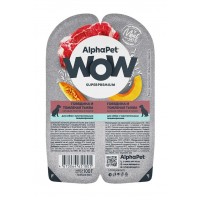 Alpha Pet WOW для собак с ч-м пищ-м ломтики говядины и томленая тыква, 100 г