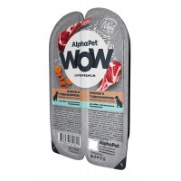 Alpha Pet WOW д/с с ч-м пищ-м ломтики ягненка и тушеная морковь,100 г