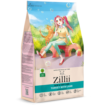 ZILLII Skin&Coat Carel сух. корм инд/ягнён. для кош. здор. кожи и шерсти, 0,4 кг