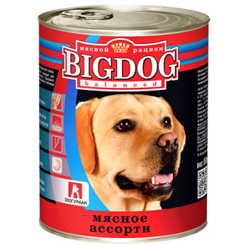 Зоогурман BIG DOG, консервы для собак, Мясное ассорти, 850 г
