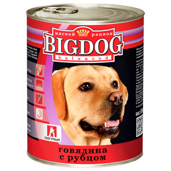 Зоогурман BIG DOG, консервы для собак, Говядина с рубцом, 850 г